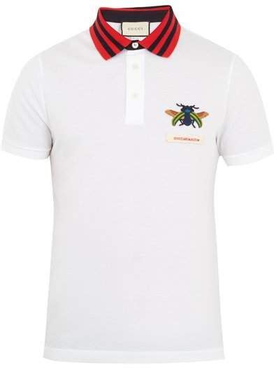 white gucci beetle polo